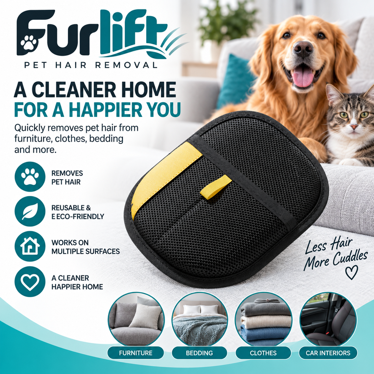 One Swipe Furlift™ Pet Hair Remover Glove