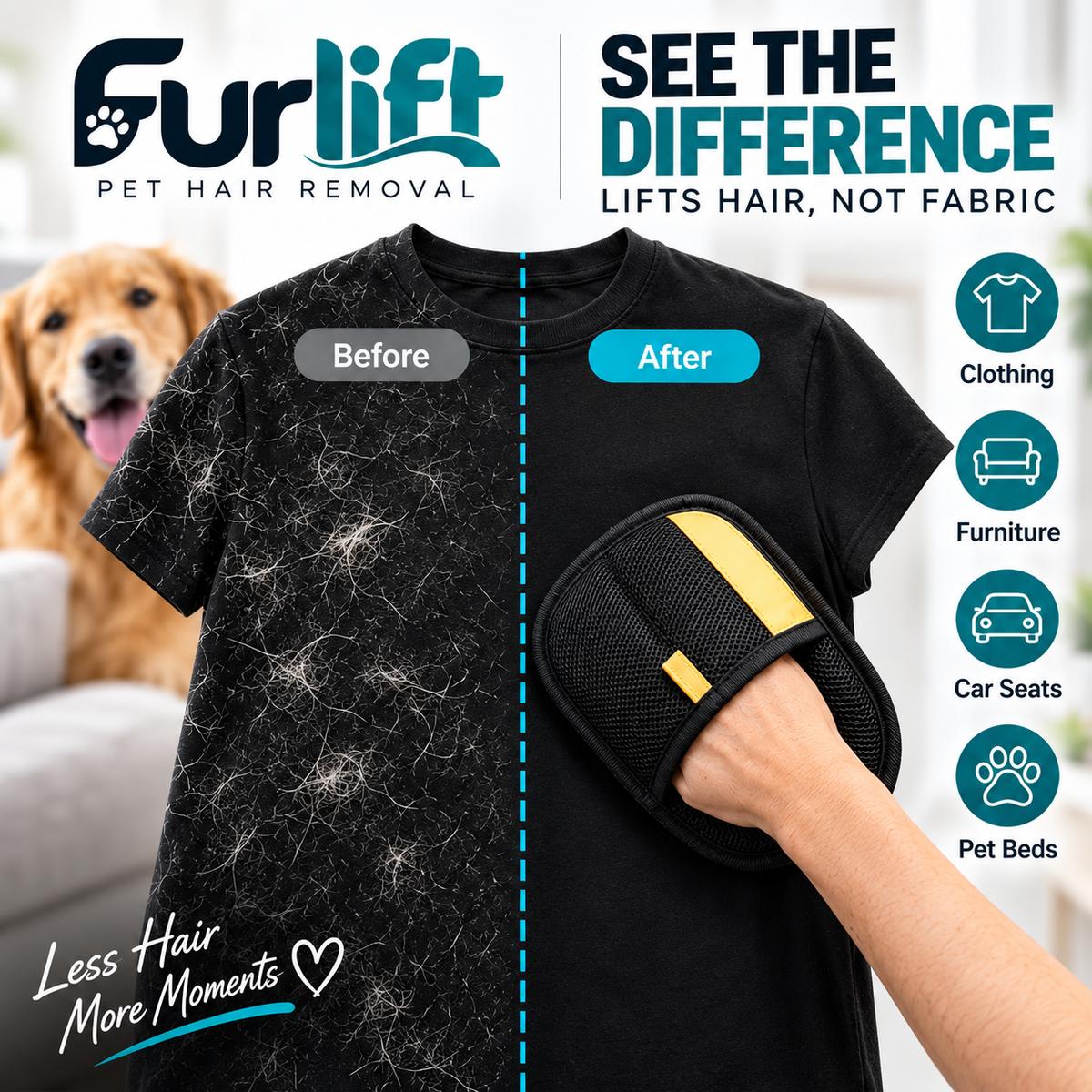 One Swipe Furlift™ Pet Hair Remover Glove
