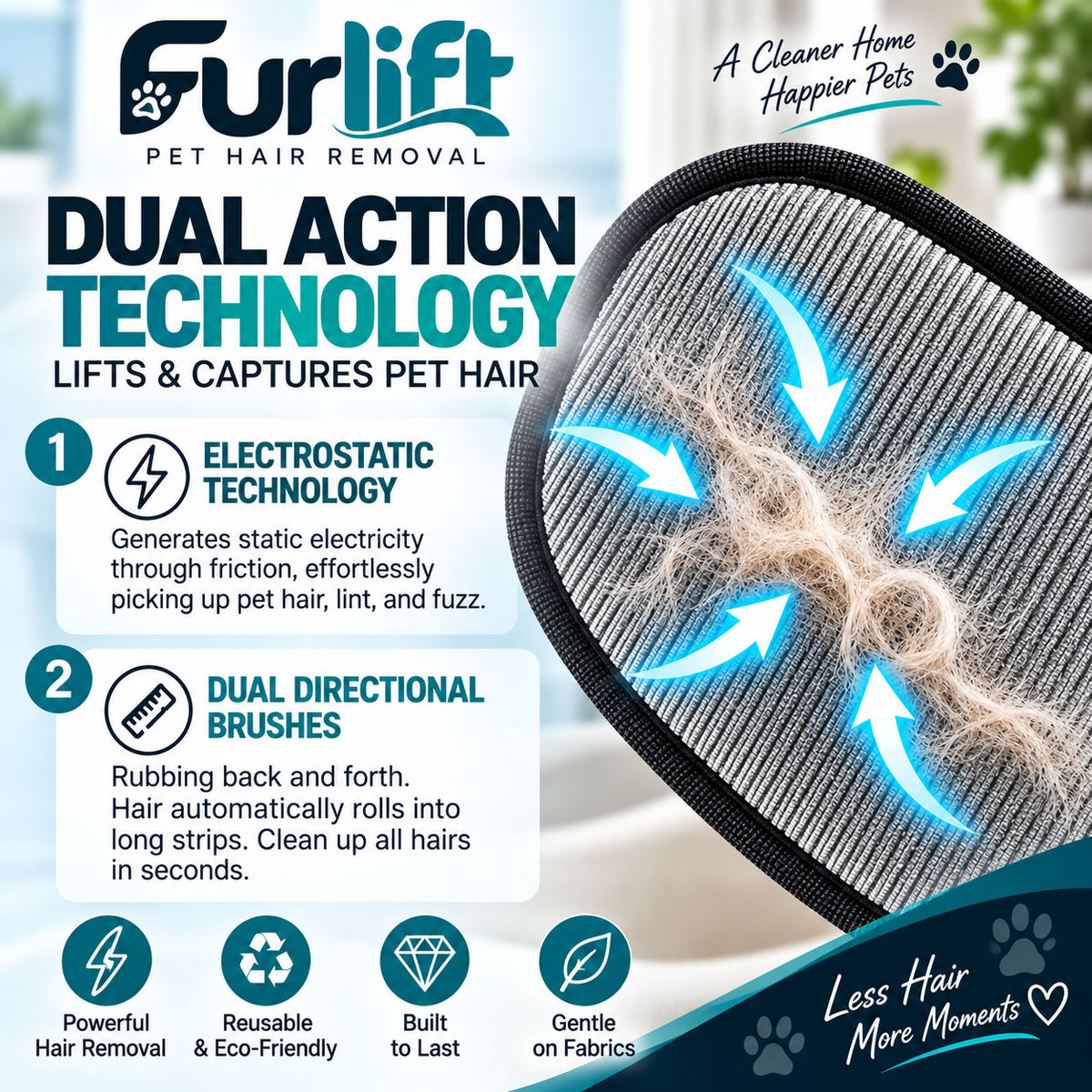 One Swipe Furlift™ Pet Hair Remover Glove