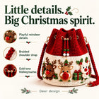 Deer design — playful reindeer details, braided shoulder strap and gold-tone finish