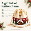 Christmas House design — a ready-made bag with drawstring bucket shape