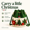 Christmas Tree design — Carry a little Christmas, textured crochet finish and raised festive details