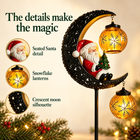 Craft Lovers Solar Santa Moon Garden Light — details, styled illustration