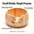 Close view of the spiral guide and wood finish